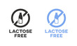 Lactose free icon sign vector design. Lactase deficiency mark.