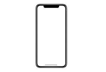 Wall Mural - Studio shot of Smartphone iphoneX with blank white screen for Infographic Global Business Marketing investment Plan, mockup model similar to iPhone 11 Pro Max.