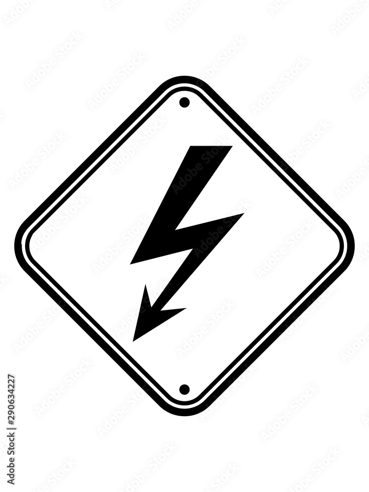 Illustration Stock clipart schild hinweis elektrisch blitz strom ...