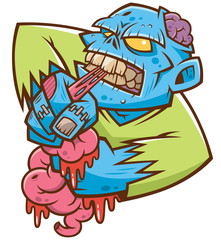 Wall Mural - Vector illustration of Cartoon Zombie