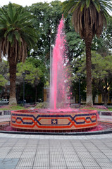 Wall Mural - Fuente con agua teñida de rojo en Mendoza Argentina