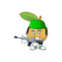 Sticker - Army sweet longan cartoon character cute design.