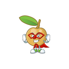 Canvas Print - Super hero cute longan fruit cartoon with character mascot.