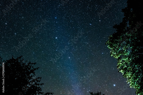 Overhead Milky Way With Stars In Clear Summer Night Old Barn