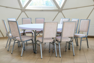 Poster - Serpuhov, Russia - August, 22, 2019: Interior of a modern conference hall