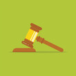 © Art Alex - Gavel judge isolated on a colored background. Wooden gavel law concept. Flat cartoon style. Vector illustration.