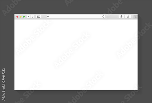 Modern Browser Window Design Isolated On Dark Grey Background Web Window Screen Mockup Internet Empty Page Concept With Shadow Vector Illustration Buy This Stock Vector And Explore Similar Vectors At Adobe