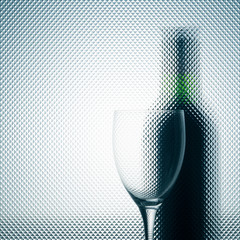 Wall Mural - wine glass and bottle