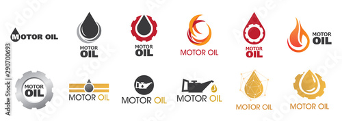 Fotomural Vector logo, illustration of engine oil and fuel