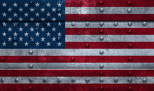 USA Flag - Industrial Textured United States Of America Flag - 3D Illustration
