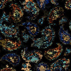 Aufkleber - Grunge black seamless pattern.