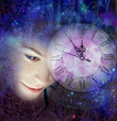 Woman 's Face, Universe and Time