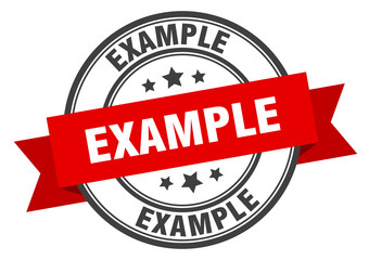 example label. example red band sign. example