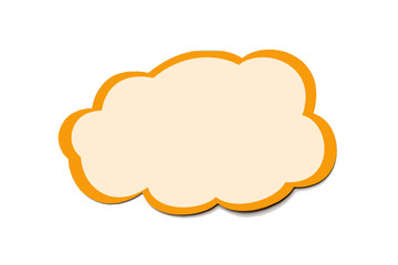 Wall Mural - speech bubble as a cloud with orange border isolated on white background. copy space