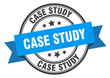 case study label. case study blue band sign. case study