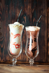 Wall Mural - Two glasses of milkshake