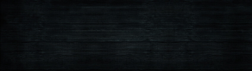 Wall Mural - Black wood wide panoramic texture. Wooden backdrop horizontal panorama. Dark timbers surface background