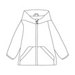 vector, on a white background, fashionable outerwear jacket sketch, contour