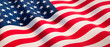 Leinwandbild Motiv Waving flag of United States - Flag of America - 3D illustration