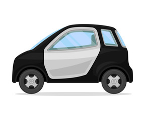 Wall Mural - Small police car. Vector illustration on a white background.