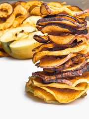 Wall Mural - vegetarian dries apples tower, dehydrated healthy snack chips