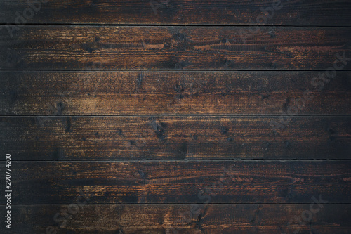 Cuadros en Lienzo Old Vintage dark brown wooden table textured background (high details)