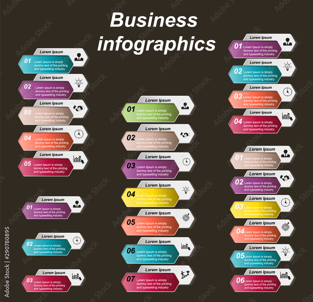 Business data visualization, infographics. Scheme of the process of ...