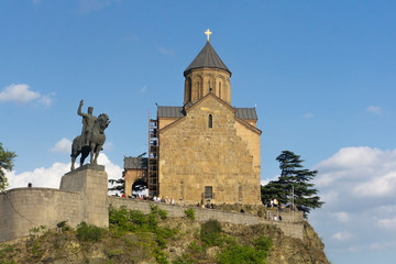 Tbilisi (Tiflis) Georgia. Panoramic view of the central historical part of the city