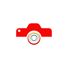 Sticker - Camera icon logo design vector template for photography activities