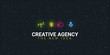 Creative Agency. Background with doodle design elements.