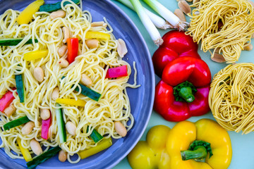 Canvas Print - Noodle and Peanut Salad With Peanuts