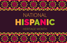 National Hispanic Heritage Month Celebrated From 15 September To 15 October USA. Latino American Ornament Vector