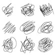 Set of hand drawn scribble line shapes. Vector illustration