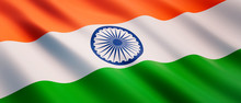 Waving Flag Of India - Flag Of India - 3D Illustration