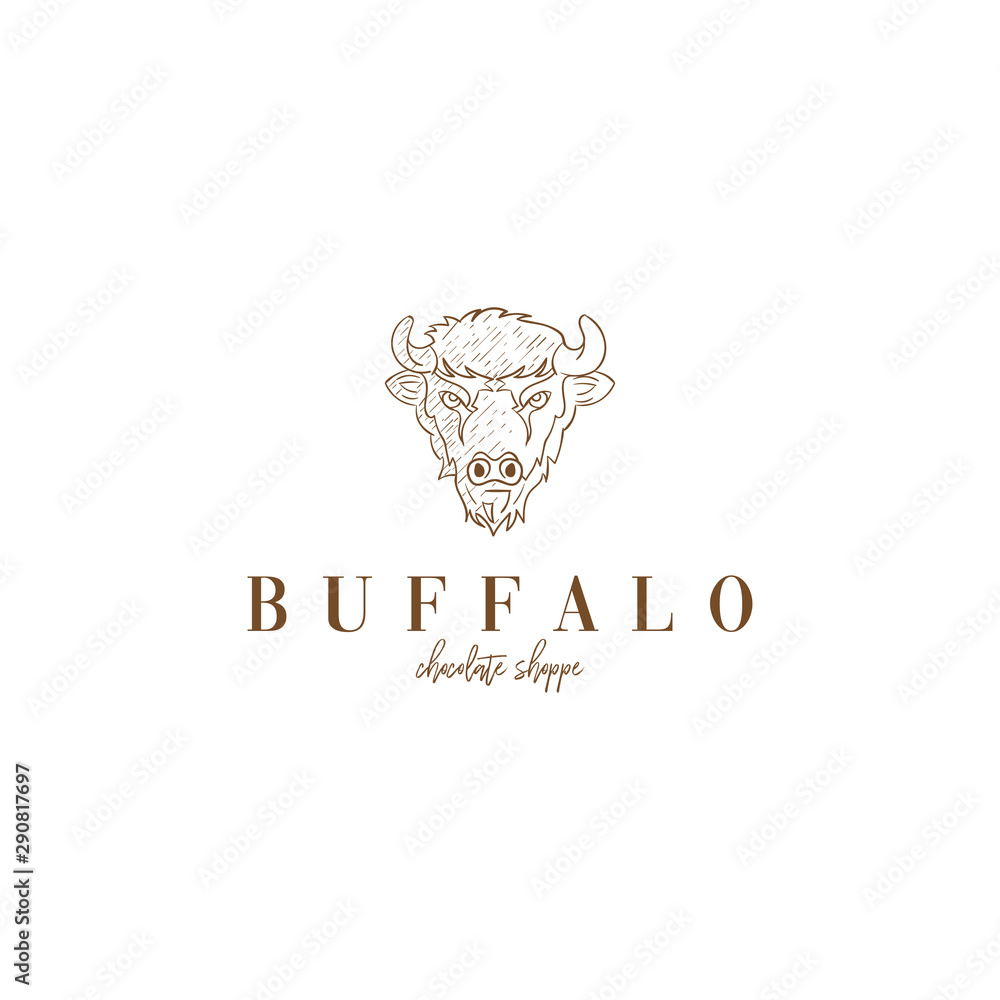Vector of a buffalo head design on white background. Wild Animals. Easy ...