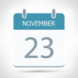 © pomogayev - November 23 - Calendar Icon - Calendar flat design template
