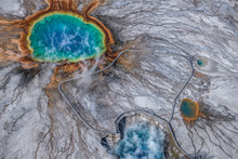 Aerial View Of Grand Prismatic Spring In Yellowstone National Park, USA