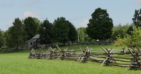 Canvas Print - New York split rail fence around historic farm. Forest Grove western New York near the home of Joseph Smith. Founder and Prophet of the Church of Jesus Christ of Latter-day Saints