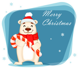 Poster - Funny white bear cartoon character