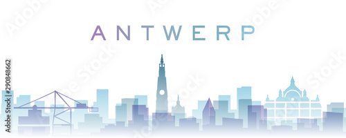 Antwerp Transparent Layers Gradient Landmarks Skyline