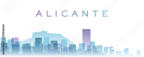 Alicante Transparent Layers Gradient Landmarks Skyline