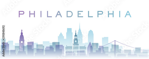 Philadelphia Transparent Layers Gradient Landmarks Skyline