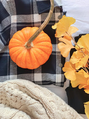 Wall Mural - Cozy fall outfit flat lay 