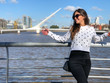 Beautiful Young Woman in Puerto Madero, Buenos Aires, Argentina
