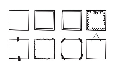 Wall Mural - doodle frame collection handdrawn line style vector