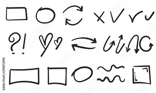 Fotomural doodle design element.collection handrawn style