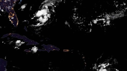 Wall Mural - 2019 hurricane dorian time lapse satellite imagery. caribbean band geocolor this work was created us