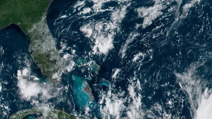 Wall Mural - 2019 hurricane dorian time lapse satellite imagery. southeast usa pass band geocolor this work was c