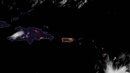Wall Mural - 2019 hurricane dorian time lapse satellite imagery. puerto rico pass band geocolor this work was cre