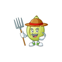 Poster - Farmer gubinge fruit cartoon for harvest symbol